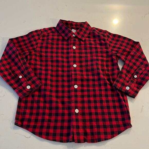 Children's Place Button Down Buffalo Plaid Casual Dress Shirt Size 4T - Picture 1 of 2